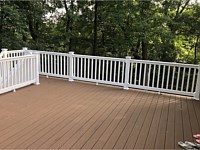 <b>TimberTechTerrain Brown Oak Decking with White Washington Vinyl Railing</b>